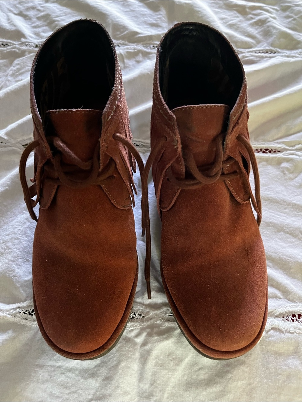 Fly London Brown Suede Platform Lace-Up Ankle Boots